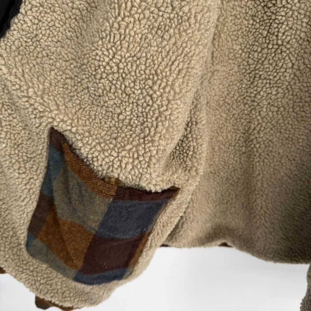 Woolrich Charley Shirt Jacket Sherpa Lined Wool Plaid Shacket Mens L Chore Coat - Picture 6 of 11